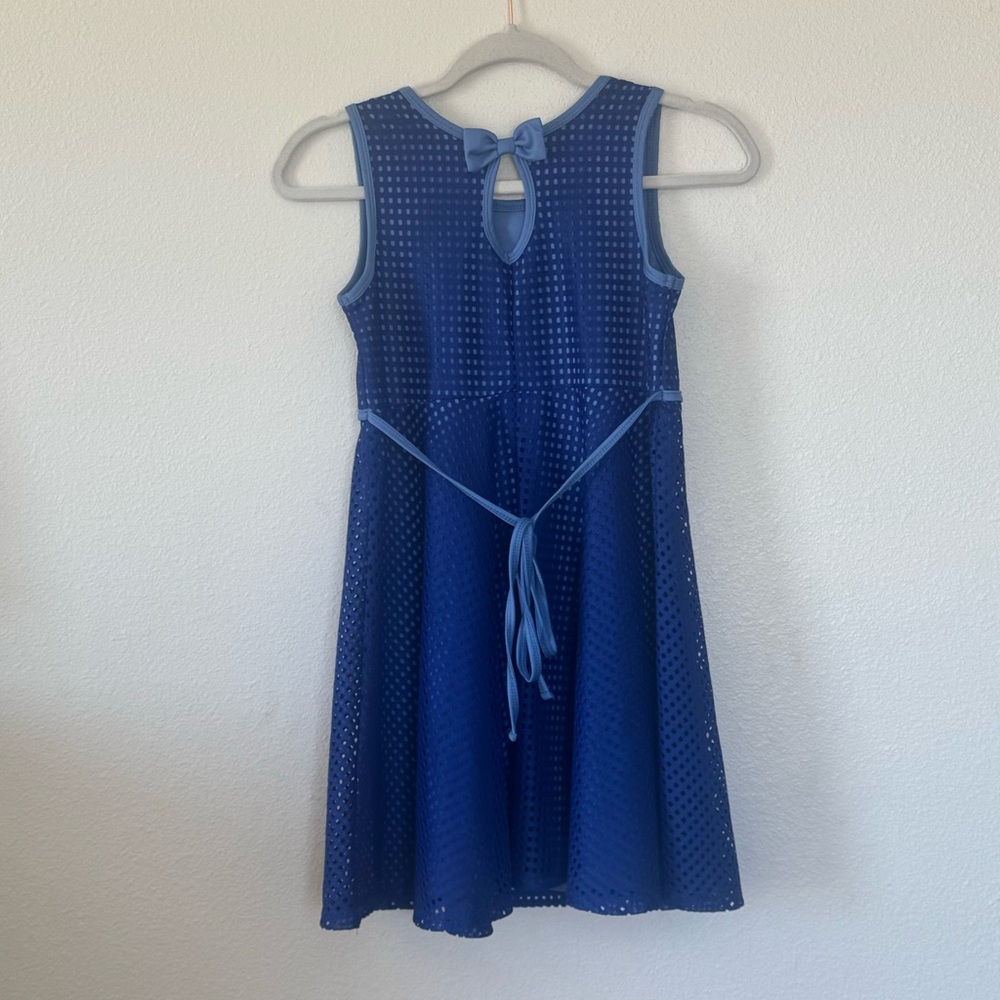 Bonnie Jean Girls Royal Blue Dress Fit Flare Sleeveless Tie Back Spring 12 - Picture 3 of 9